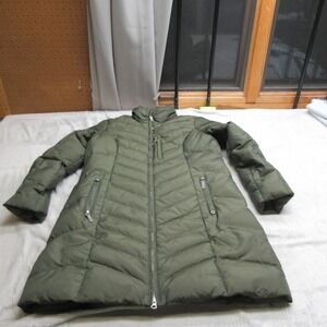 Eddie Bauer Down Parka Women Large? Puffer Full Zip Insulated Winter Jacket Snow